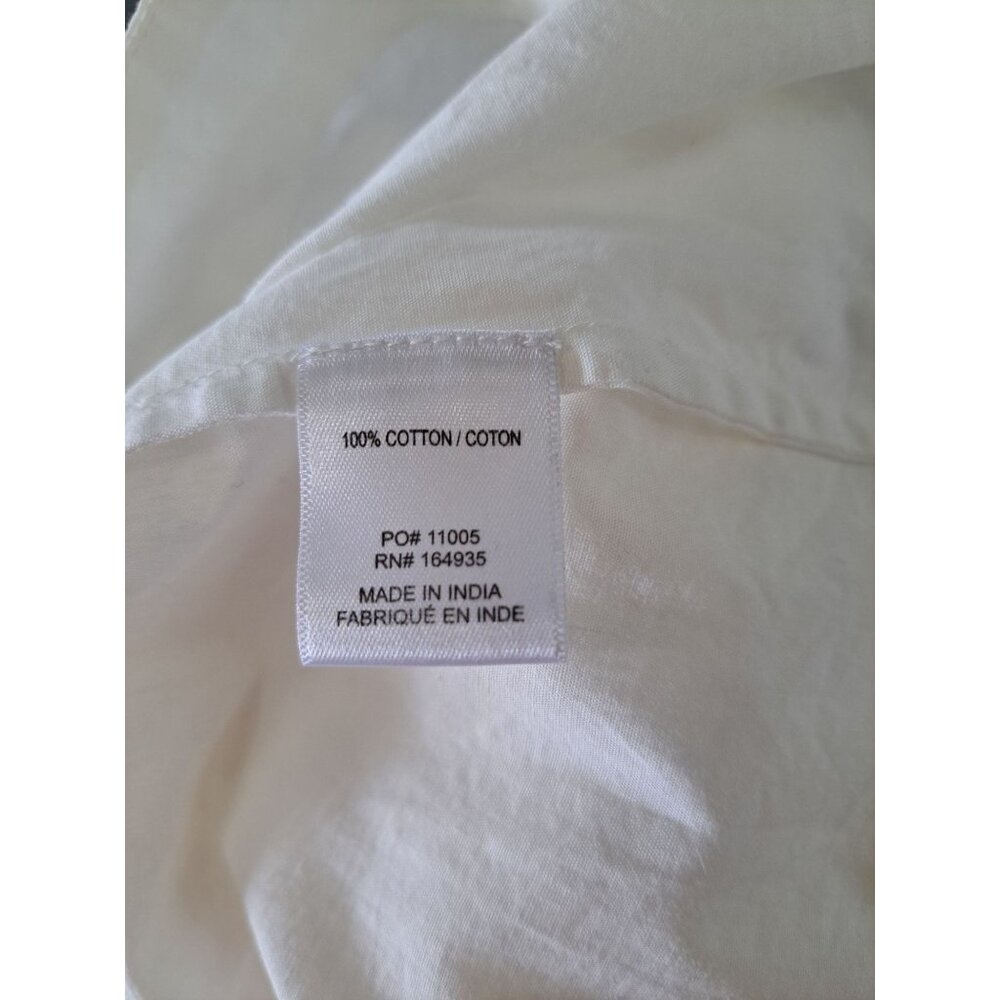 New Frances Valentine White Cotton Poplin Easy Dress  Nubs Lagenlook Pockets M - Picture 10 of 16